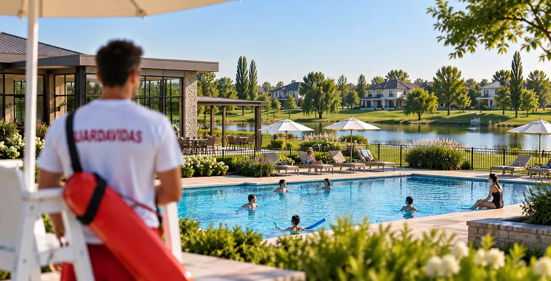 Piscina de uso residencial durante temporada